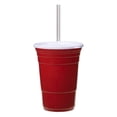 thumbnail image 1 of Vasos de vidrio reutilizables Red Cup Living de 710 ml con tapa y pajita, 1 of 2