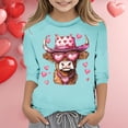 thumbnail image 2 of Hfolob Girls Tops Fashion T Shirt With Cropped Sleeves For Valentine'S Day. Kids Tees, 2 of 4