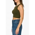 thumbnail image 3 of Women's Cropped Ribbed High Neck Cotton Stretch Tank Top 2-Pack, 3 of 4