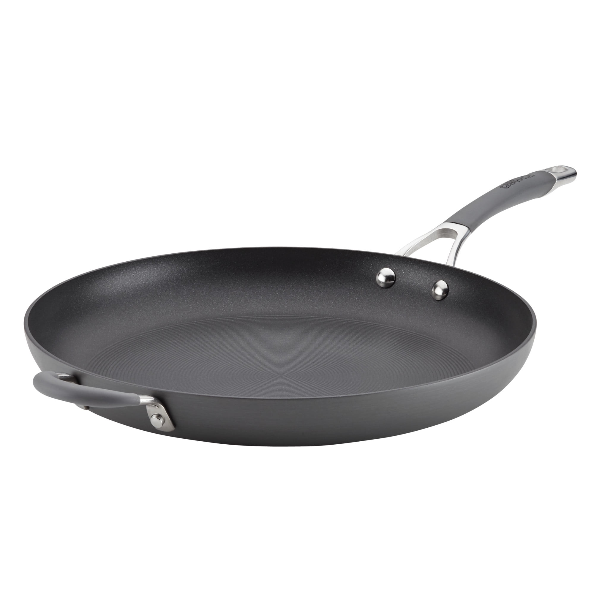 Photo 1 of Circulon Radiance Hard-Anodized Nonstick Skillet with Helper Handle, 14-Inch, Gray