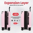 thumbnail image 2 of New York Xpress 3-Piece Hardside Luggage Set, Lightweight Expandable Spinner Suitcase with TSA Lock, 20"/24"/28", Pink - WD576, 2 of 8