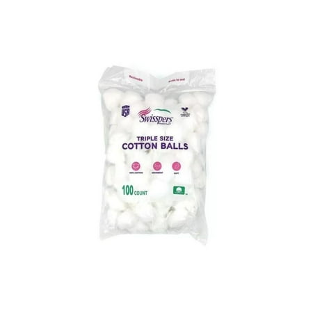 Cotton Balls 100% Premium Pure Triple Size Luxury Sized Wool Soft and Absorbent for Skin Remedies - 100 Pieces