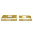 thumbnail image 6 of CosmoLiving by Cosmopolitan 14", 16"W Gold Plastic Mirrored Geometric Tray, 2-Pieces, 6 of 9