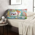 thumbnail image 6 of Lsque Kawaii Sushi Characters Delight Pattern Pillow Case – Soft & Cozy Throw Pillow Cover, Hypoallergenic Cushion Case for Sleeping Women with Envelope Closure-20"x30", 6 of 6