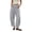 Gray, variant on Womens Barrel Cropped Cargo Pants Double Knee Stitch Detail Side Slip Pockets Full Drawstring Elastic High Waist Lightweight Loose Ankle Length Utility Casual Trousers