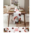 thumbnail image 3 of Ldtrchee Christmas Table Runner 72 Inches, Xmas Gnomes Red Botanical Red Green Bed Runner Dresser Scarves Tabletop for Indoor Outdoor Parties/Ceremony/Banquet, 16" x 72", 3 of 8
