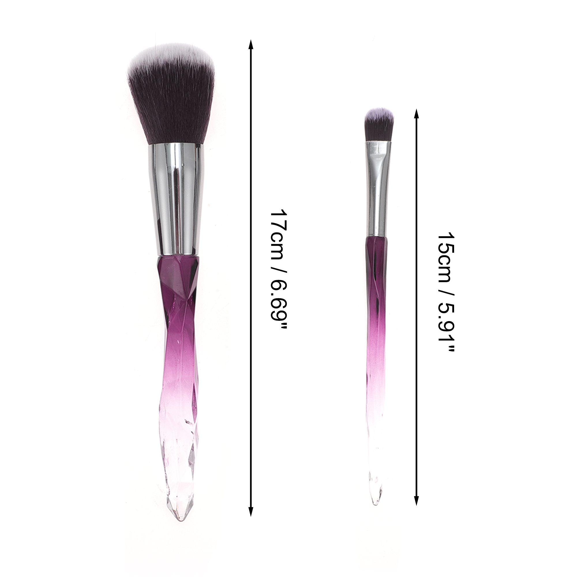 Unique Bargains 10 Pcs Durable Lightweight Makeup Brush Set for Travel Purple, Gray