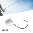 thumbnail image 2 of 20 anzuelos de pesca elípticos, anzuelos para cebo, anillas de línea lisa, portátiles 35g, 2 of 9