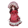 thumbnail image 4 of Muñeca de porcelana de 41 cm, adorable figura coleccionable antigua, para vestir, hecha de Burdeos, 4 of 9