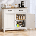 thumbnail image 5 of Coffee Bar Cabinet, Lofka 35.4” Kitchen Pantry Storage Cabinet with Adjustable Shelves and 2 Drawers for Dining Room & Entryway, Gray, 5 of 8