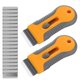 thumbnail image 1 of Razor Blade Scraper, 4 Pack Plastic Retractable Glass Scraper with 80 Pcs Extra Razor Blades, Cleaning Razor Scraper for Car Glue, 1 of 5