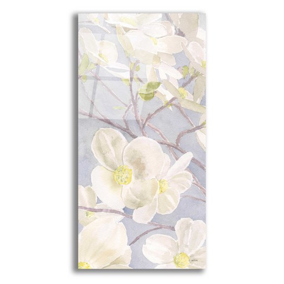 Epic Art 'Breezy Blossoms I' by James Wiens, Acrylic Glass Wall Art, 12"x24"