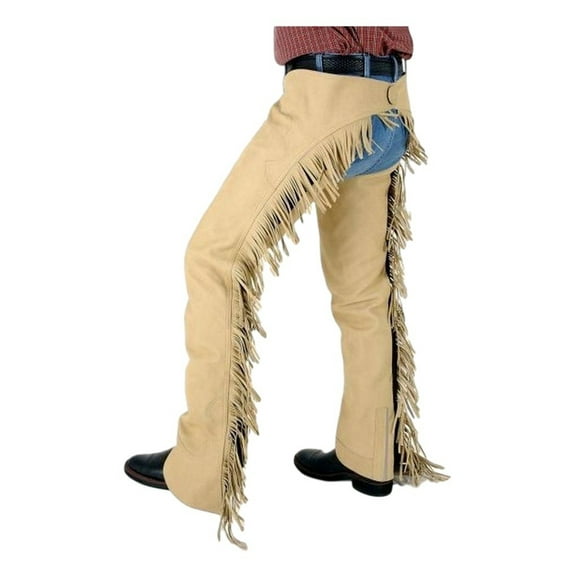Tough 1 Western Chaps Adult Luxury Synthetic Adjustable M Sand 63-325