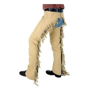 Tough 1 Western Chaps Adult Luxury Synthetic Adjustable M Sand 63-325