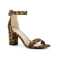 thumbnail image 1 of BLISSFUL STEP Women's Shoes Ankle Strap Block Heel Buckle Open Toe Sandals Leopard 7.5, 1 of 7