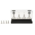 thumbnail image 2 of Bus Bar Power Distribution Block, Heavy Duty Module Design, 4 Terminal Studs, Nylon Brass 12-48V Cars Trucks RVs, for Battery Marine RV Truck, 2 of 7