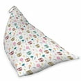 thumbnail image 2 of Cartoon Lounger Chair Bag, Repetitive Pattern Big Eyed Owl Heads Colorful Flowers and Abstract Motifs, High Capacity Storage with Handle Container, Lounger Size, White Multicolor, by Ambesonne, 2 of 5
