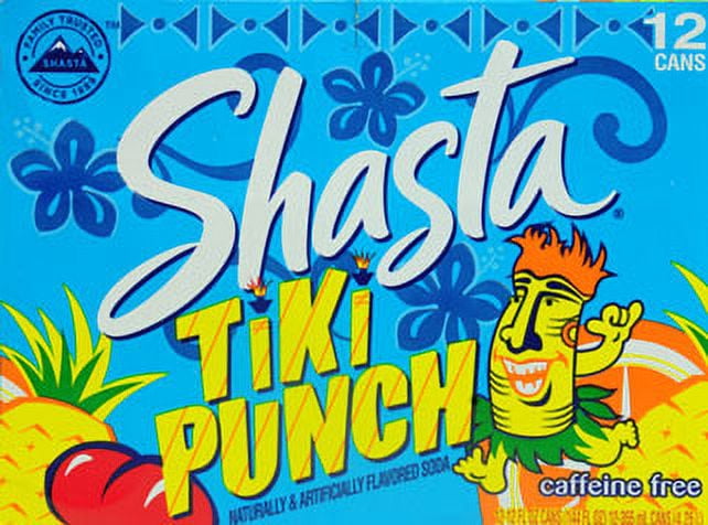 Shasta Caffeine-Free Tiki Punch Soda, 12 Fl. Oz., 12 Count