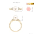 thumbnail image 5 of ANGARA Freshwater Cultured Pearl & Pave-Set Diamond Ring in 14K Yellow Gold for Women | June Birthstone, Birthday, Anniversary, Jewelry Gift for Women | Pearl Ring, 5 of 9