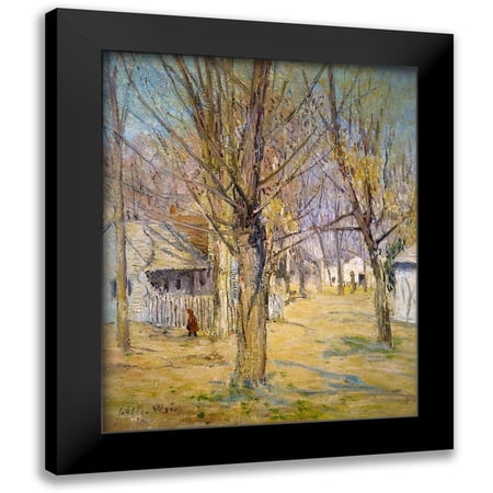 Weir, J Alden 12x14 Black Modern Framed Museum Art Print Titled - Connecticut Village-Going to School