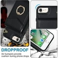 thumbnail image 6 of REQO Phone Case for iPhone 7/8/SE 2020/2022 Wallet Cover with Screen Protector and RFID Ring Card Holder Cell iPhone7 iPhone8 7s 8s i SE2020 SE2022 2/2nd/3/3rd Generation SE2 SE3 Women Men Black, 6 of 6