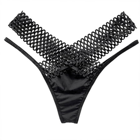 BSDJILFG Thongs for Women Seamless Lace Panties Low Cut Soft Ice Silk Criss Cross Sheer Lingerie Underwear Savings