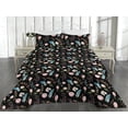 thumbnail image 2 of Ambesonne Floral Design Quilted Bedspread Set 3 Pcs, Night Flowers Print, Twin, Pale Pink Charcoal Grey, 2 of 4