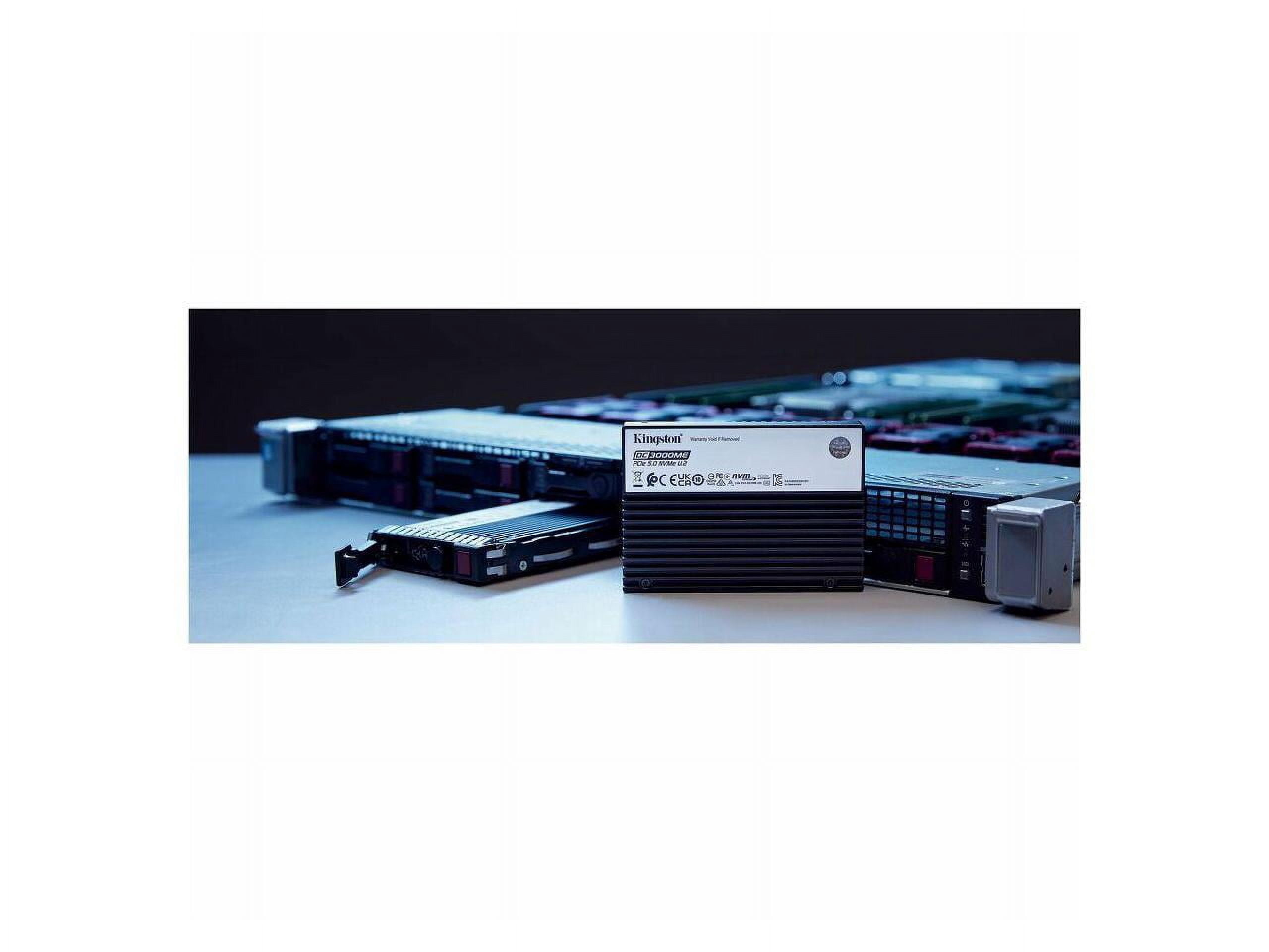 Kingston SEDC3000ME/3T8 DC3000ME 3.84 TB Solid State Drive - 2.5" Internal - U.2 (PCI Express NVMe 5.0 x4) - Server, Data Center Device Supported-1 DWPD - 7008 TB TBW - 256-bit AES Encryption Standard