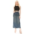 thumbnail image 4 of Fashion2Love Women's Juniors/Plus Size Stretch Denim Long Moto Skirt, 4 of 6