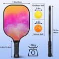 thumbnail image 4 of Pickleball Paddles Set Of 2, Fiberglass Surface, Fluid Smoke Aurora Art Style, 4 Balls & Bag, 4 of 5