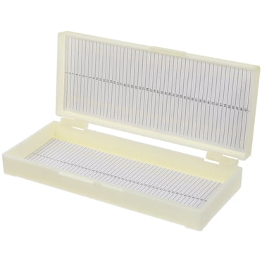 SHISUYAN Boîte de Rangement en Plastique Blanc avec 50 Emplacements Numérotés pour Microscope Sécurité et Organisation