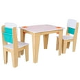 thumbnail image 4 of KidKraft Wooden Pocket Storage Table and 2 Chair Furniture Set – Natural, 4 of 16