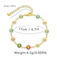thumbnail image 2 of lureme 18KG Candy Colors Daisy Flower Chain Bracelet for Women With Golden Extenstion(bl003576), 2 of 7