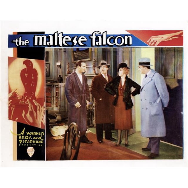 Everett Collection EVCMCDMAFAEC062H The Maltese Falcon Aka Dangerous Female From Left Ricardo Cortez J. Farrell Macdonald Bebe Daniels Robert Elliott 1931 Movie Poster Masterprint, 14 x 11