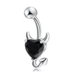 thumbnail image 4 of Descuento Corazón del diablo Anillos del ombligo Corazón Circón rojo 14G 316L Anillo del ombligo de acero inoxidable CZ Anillos del ombligo Joyería piercing del cuerpo para dama 3pacs JAMW Sencillez, 4 of 5