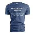 thumbnail image 4 of Funny Music T-shirt Music literacy matters funny musician musical notes piano guitar shirt (Large Black), 4 of 7
