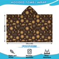 thumbnail image 2 of Brown Sun Moon Cloud Pattern Hooded Bath Towel，60"x35" for Ages 3 To 12 Kids, Quick Dry Lightweight Soft Microfiber Hood Beach Towel Cover Up for Kids, 2 of 7