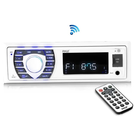 PYLE PLRMR23BTW - Bluetooth Marine Receiver Stereo - 12v Single DIN Style Boat