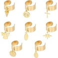 thumbnail image 1 of Anillo de acero inoxidable con dijes de ángel redondos, 8 piezas, 8 estilos, ajustable, para mujer, dorado, 1 of 6