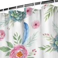 thumbnail image 3 of Pioneer Flower Floral Print Pattern Shower Curtain 72"x84", Bathroom Decorative Shower Curtain Set with 12 Hooks, Waterproof Washable, 3 of 6