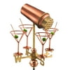 Martini w Glasses Garden Weathervane - Polished Copper