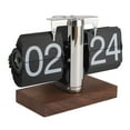 thumbnail image 1 of Flip Desk Clock, Mechanical Flip Clock Vintage Wood Base  For Living Room, 1 of 8