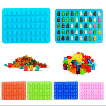 Gummy Bear Molds, 50 Cavity Soft Non-Stick Candy Desserts Mold Trays, Heat Resistant Homemade Making Molds with a Dropper, Chocolate, Flavored Ice, Jelly, Ice Cream Making (Best Non Chocolate Desserts)