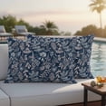 thumbnail image 3 of Lumbar Pillow Covers 20x12 Inch Set of 2, Dandelion Waterproof Outdoor Pillow Covers, Navy Blue Flowers Modern Minimalist Spring Decorative Cushion Pillowcases for Couch, Sofa, Bed, Garden, Patio, 3 of 9