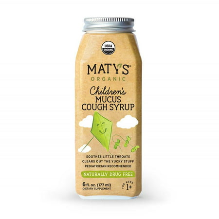 Maty's Organic Children's Mucus Cough Syrup, Organic Cough Remedy, Soothes Throats & Thins Mucus With Organic Honey, Ginger & Immune Boosting Ingredients, Helps Ease Common Cold Symptoms, 6 Oz (Best Remedy For Cold Symptoms)