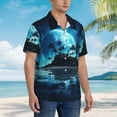 thumbnail image 3 of Fotbe Hawaiian Beach Pirate Moon Camisa Hawaiana para Hombre Unisex – Camisa Casual de Verano con Botones de Manga Corta de Algodón y Lino,3X-Large, 3 of 7