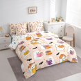 thumbnail image 2 of Manfei Cartoon Ghost Full Size Bedding Sets 7 Pieces, Happy Halloween Flying Bats Full Size Bed in a Bag, Blush Pink White,Reversible, 2 of 7