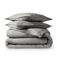 thumbnail image 3 of Bare Home Flannel Duvet Cover Set - 100% Flannel Cotton - Double Brushed - King, Heather Light Gray, 3 of 9