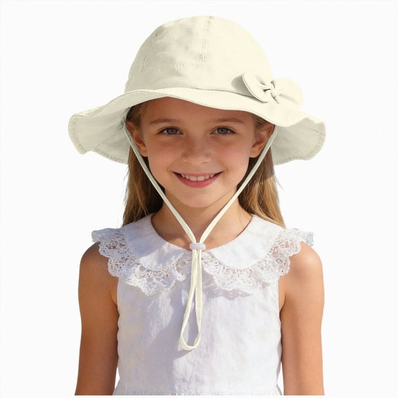 TOWED22 Baby Toddler Infant Girls Boys Bucket Sun Hats Protection Beach UPF 50 Toddler Wide Brim Bucket Summer Hats(Beige,2-5 Y)