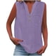 thumbnail image 3 of Camisas de vestir para mujer,Camiseta de tirantes de lino con cuello en V para mujer, detalle de botones y bolsillo en el pecho, blusa informal sin mangas para estar en casa, sopatenor, 3 of 9